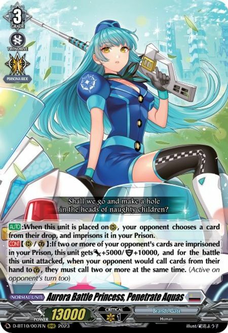 Aurora Battle Princess, Penetrate Aquas Card Front