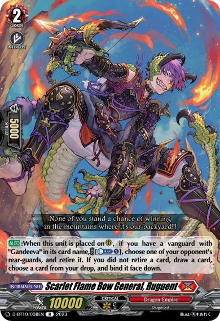 Scarlet Flame Bow General, Ruguent Card Front