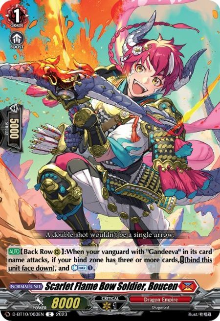 Scarlet Flame Bow Soldier, Boucen Card Front