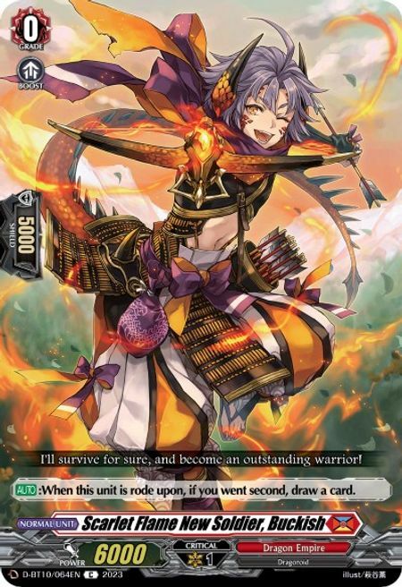 Scarlet Flame New Soldier, Buckish Card Front