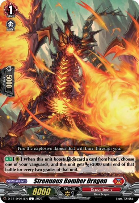 Strenuous Bomber Dragon Card Front