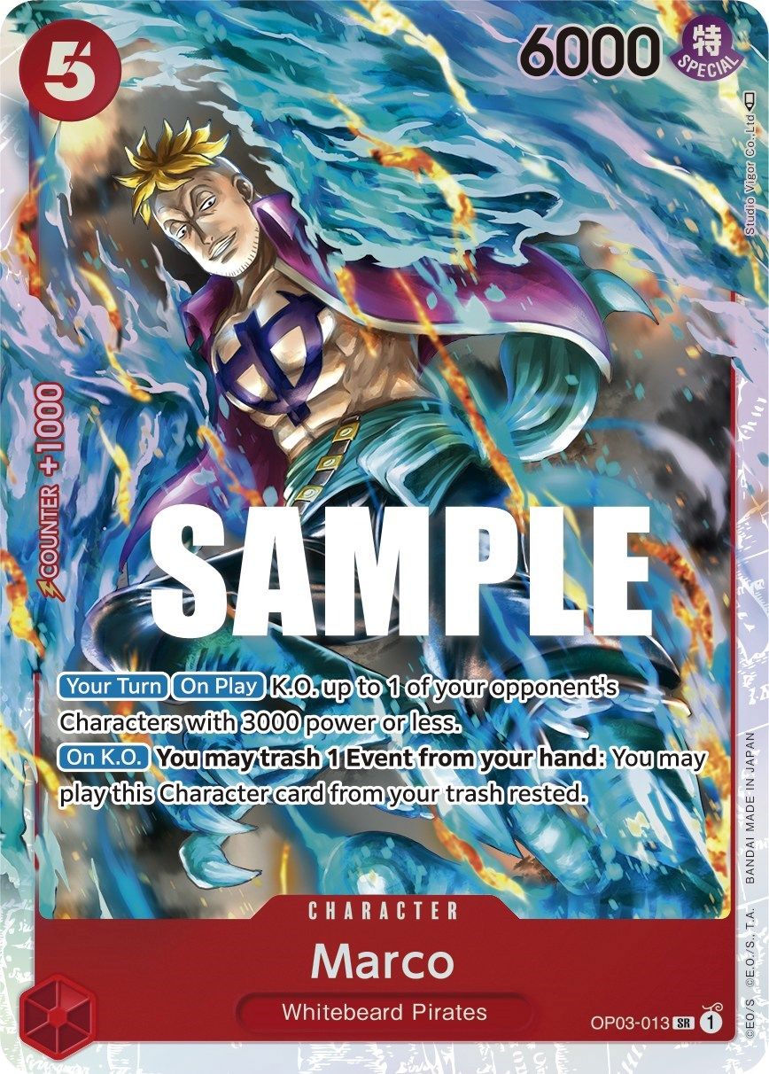 ONE PIECE CARD GAME Booster Pack OP-03 Pillars of Strength. Display et