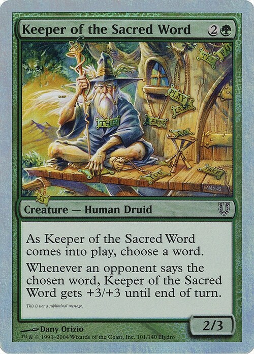 Keeper of the Sacred Word Frente