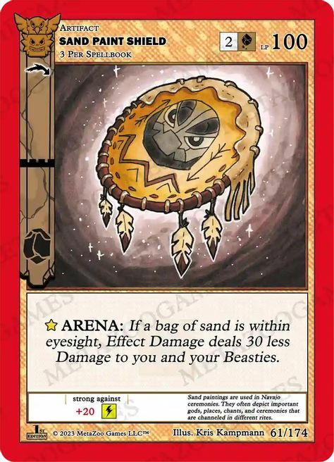 Sand Paint Shield Card Front