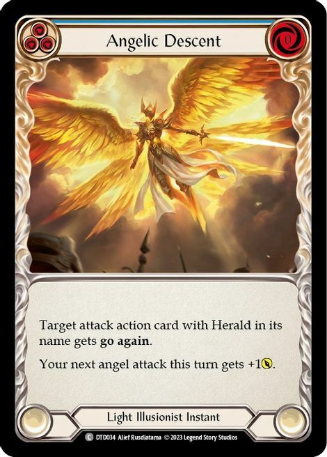 Angelic Descent - Blue Card Front