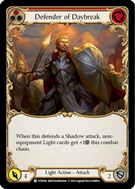 Defender of Daybreak - Red Card Front