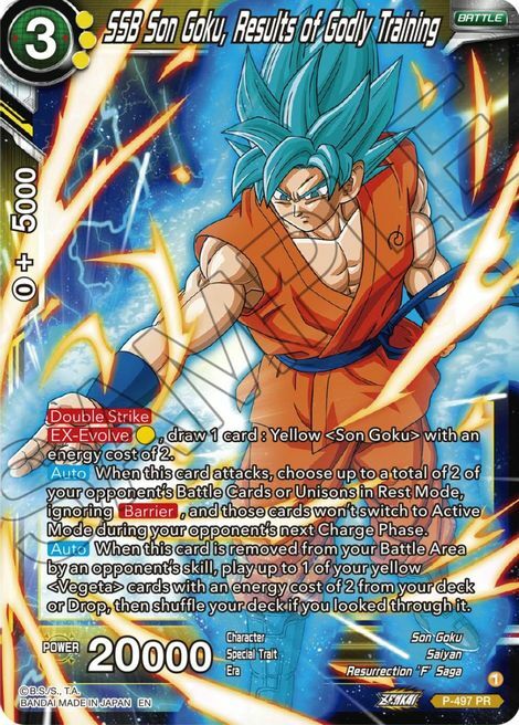 SSB Son Goku, Results of Godly Training Card Front