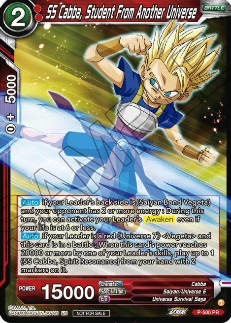 SS Cabba, Student From Another Universe Card Front