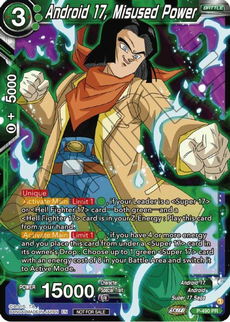 Android 17, Misused Power Card Front