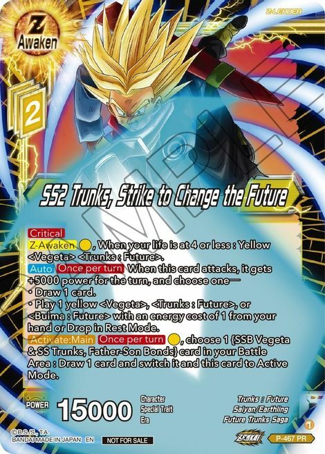 SS2 Trunks, Strike to Change the Future Card Front
