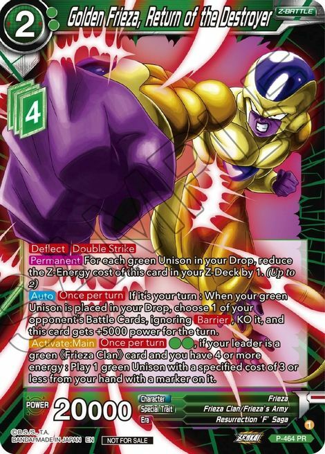 Golden Frieza, Return of the Destroyer Card Front