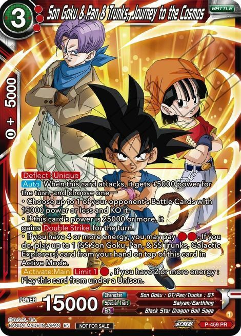 Son Goku & Pan & Trunks, Journey to the Cosmos Card Front