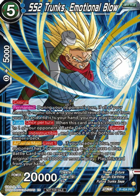 SS2 Trunks, Emotional Blow Card Front