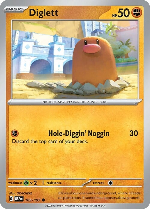 Diglett Card Front