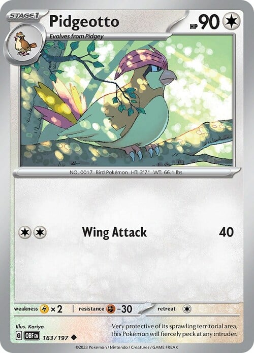 Pidgeotto Card Front