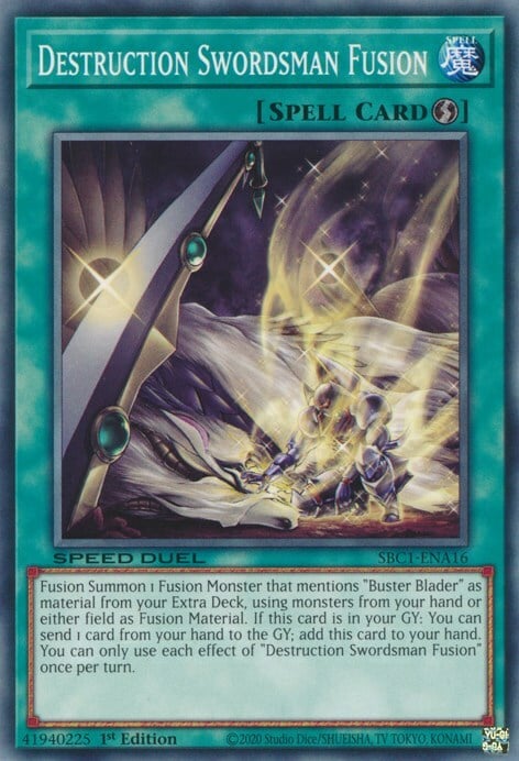 Destruction Swordsman Fusion Card Front