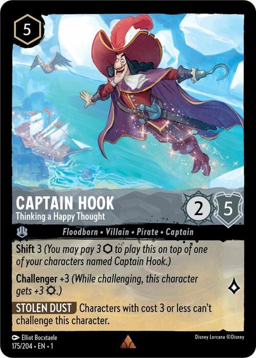 Captain Hook - Thinking a Happy Thought Card Front