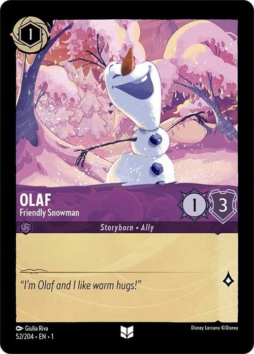 Olaf - Friendly Snowman Card Front