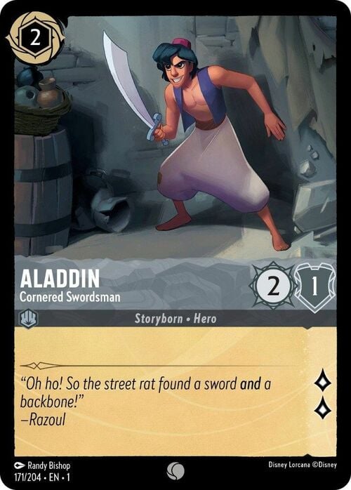 Aladdin - Cornered Swordsman Card Front