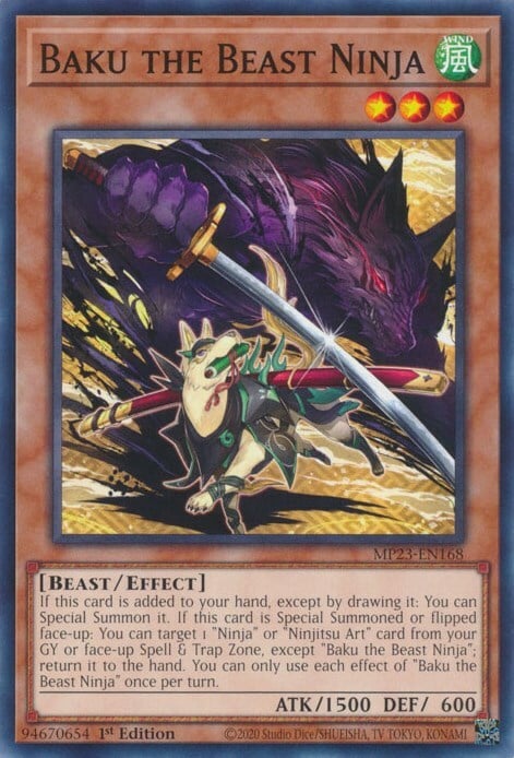 Baku the Beast Ninja Card Front