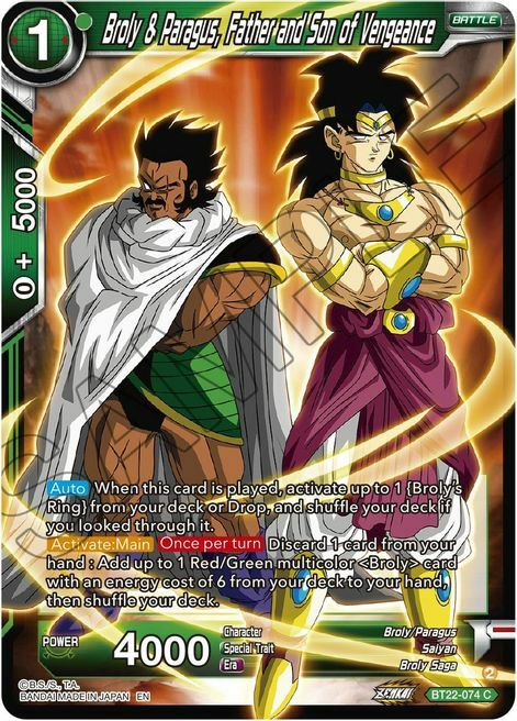 Broly & Paragus, Father and Son of Vengeance Card Front