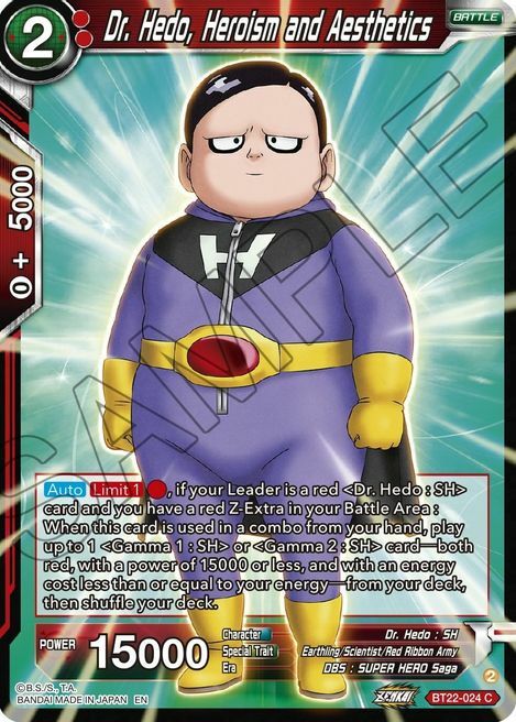 Dr. Hedo, Heroism and Aesthetics Card Front