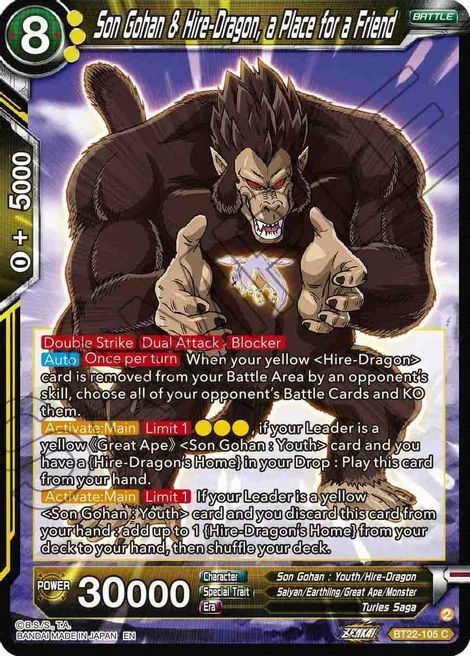 Son Gohan & Hire-Dragon, a Place for a Friend Card Front