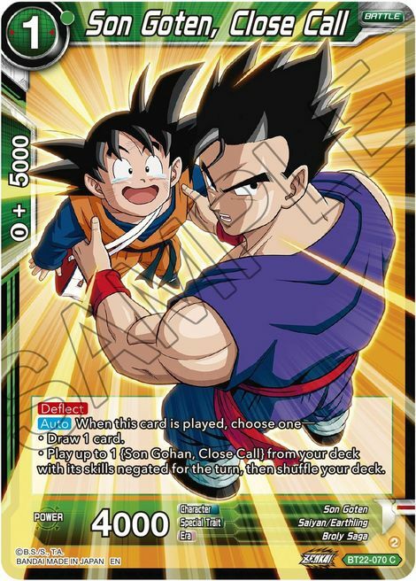 Son Goten, Close Call Frente