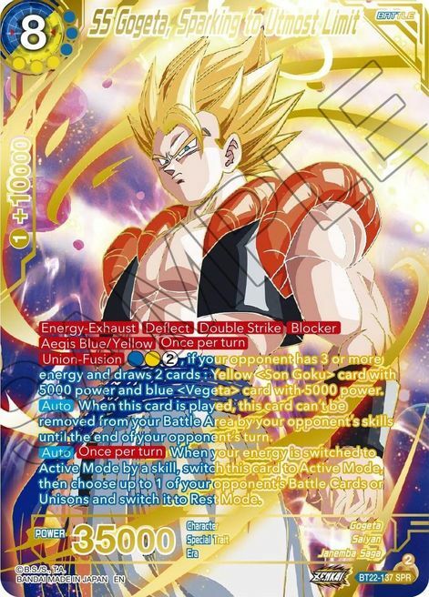 SS Gogeta, Sparking to Utmost Limit Card Front