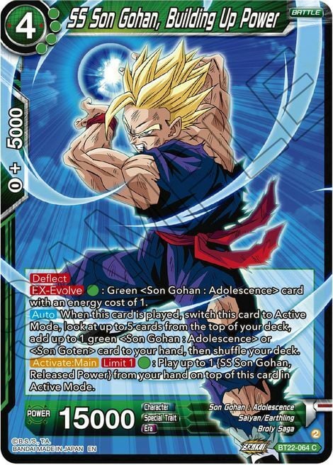 SS Son Gohan, Building Up Power Card Front