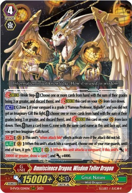 Omniscience Dragon, Wisdom Teller Dragon Card Front