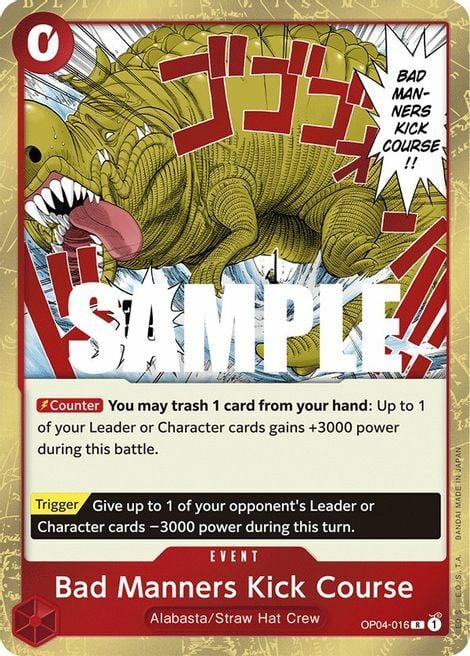 Bad Manners Kick Course Card Front