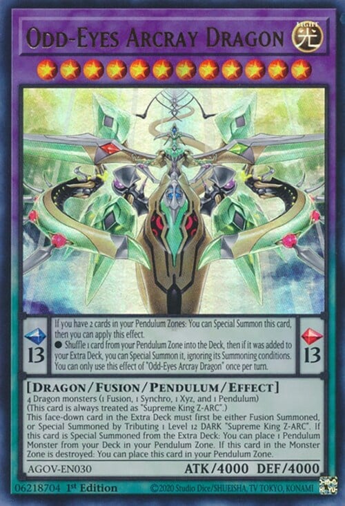 Odd-Eyes Arcray Dragon Card Front