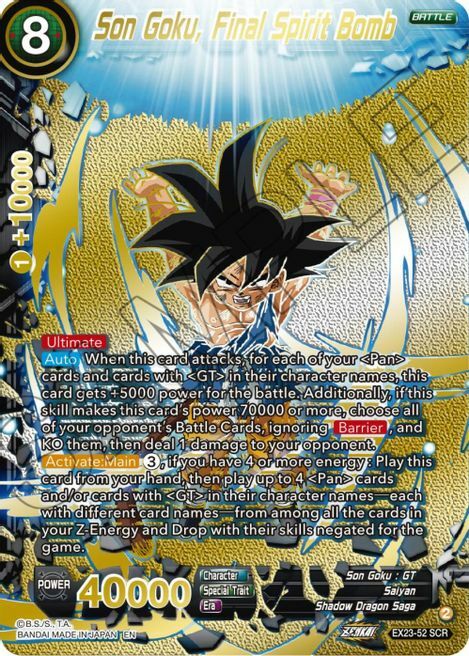 Son Goku, Final Spirit Bomb Card Front