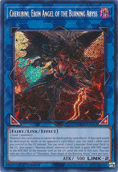 Cherubini, Ebon Angel of the Burning Abyss Card Front