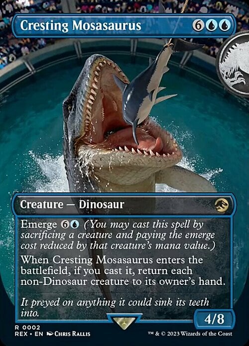 Cresting Mosasaurus Card Front