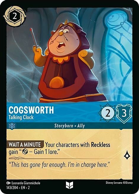 Cogsworth - Talking Clock Card Front