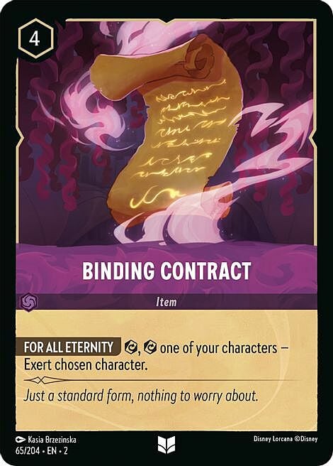 Binding Contract Card Front