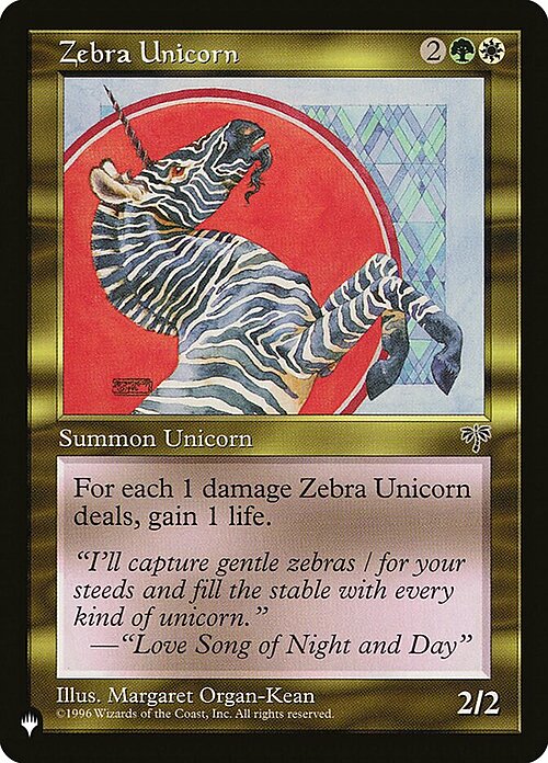 Zebra Unicorn Card Front