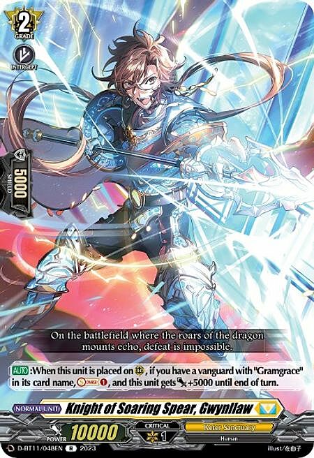 Knight of Soaring Spear, Gwynllaw Card Front