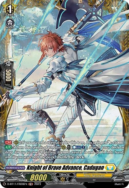 Knight of Brave Advance, Cadugan Card Front