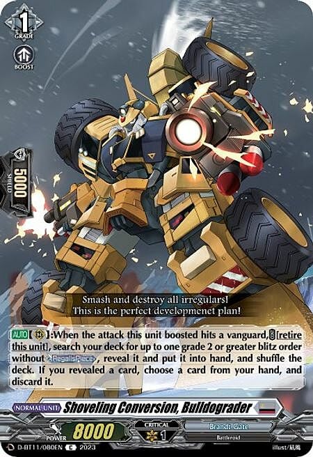 Shoveling Conversion, Bulldograder Card Front