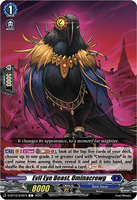 Evil Eye Beast, Ominacrowg Card Front