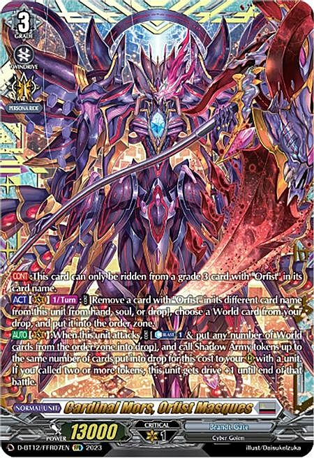 Cardinal Mors, Orfist Masques Card Front