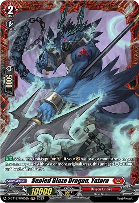 Sealed Blaze Dragon, Yatara Card Front