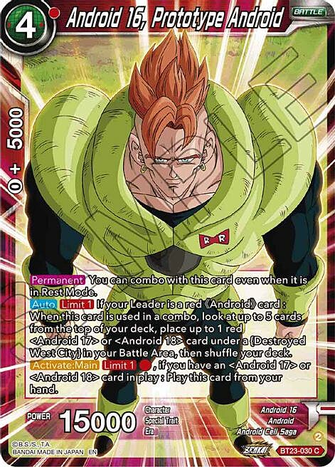 Android 16, Prototype Android Card Front