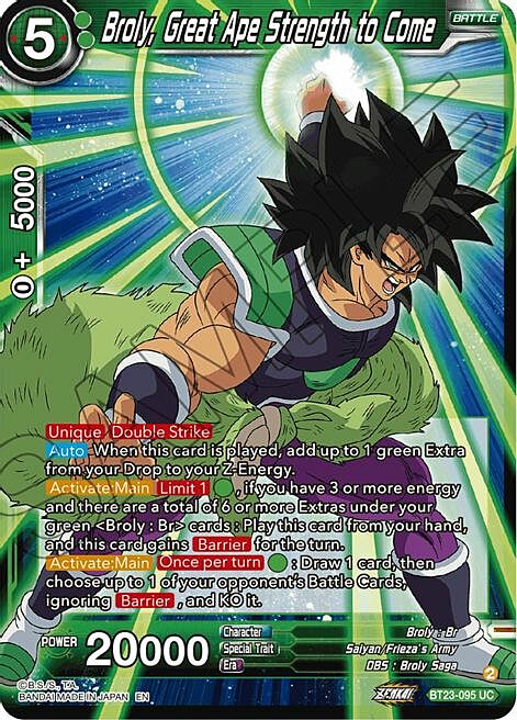 Broly, Great Ape Strength to Come Card Front