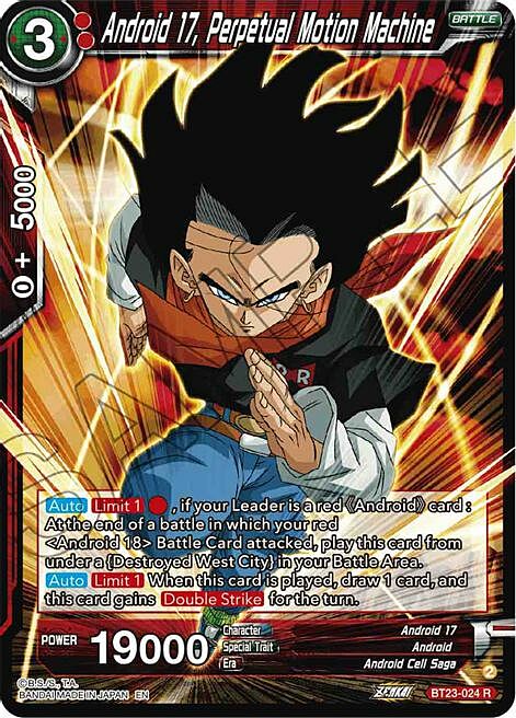 Android 17, Perpetual Motion Machine Card Front