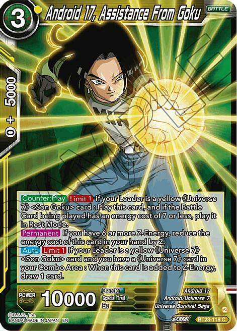 Android 17, Assistance From Goku Card Front