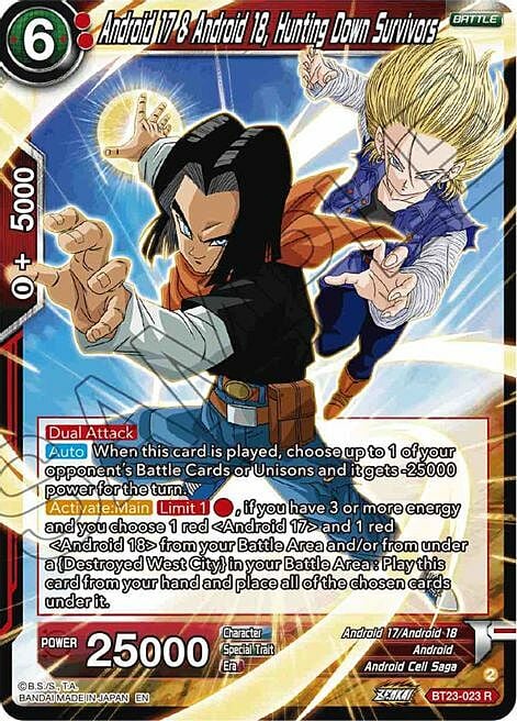 Android 17 & Android 18, Hunting Down Survivors Frente